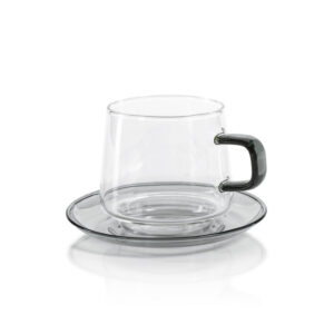 Baglioni Glass Tea and Coffee Cup w/Saucer Set
