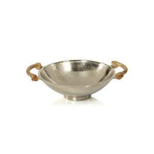 Aluminum Bowl w/Rattan Handles